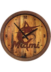 Miami Marlins Faux Barrel Top Wall Clock
