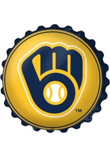 The Fan-Brand Milwaukee Brewers Logo Bottle Cap Sign