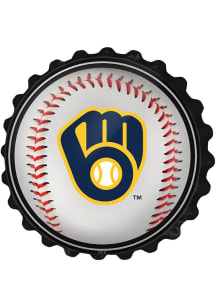 The Fan-Brand Milwaukee Brewers Baseball Bottle Cap Sign
