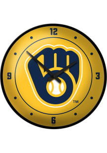 Milwaukee Brewers Logo Modern Disc Wall Clock