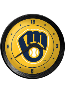 Milwaukee Brewers Ribbed Frame Wall Clock
