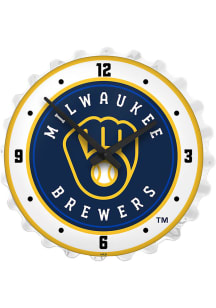 Milwaukee Brewers Lighted Bottle Cap Wall Clock