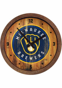 Milwaukee Brewers Faux Barrel Top Wall Clock