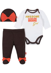 Cleveland Browns Infant Girls Brown Awesome Girl Set Top and Bottom