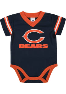 Chicago Bears Baby Navy Blue Dazzle Short Sleeve One Piece