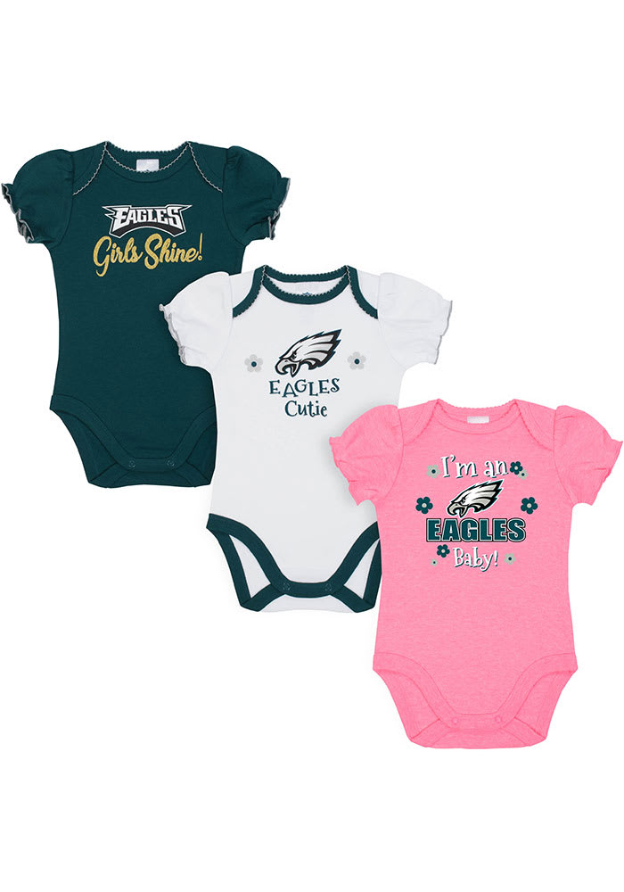 Philadelphia Eagles Baby Midnight Green Set to Play 3PK One Piece Set