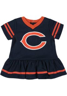 Chicago Bears Baby Girls Navy Blue Dazzle Cheer Short Sleeve Dress