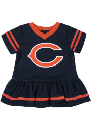 Chicago Bears Baby Girls Navy Blue Dazzle Cheer Short Sleeve Dress