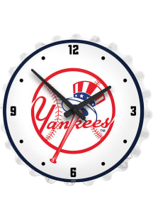 New York Yankees Lighted Bottle Cap Wall Clock