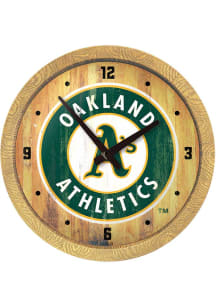 Oakland Athletics Faux Barrel Top Wall Clock