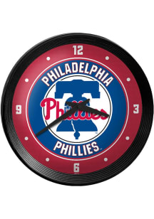 Philadelphia Phillies Ribbed Frame Wall Clock