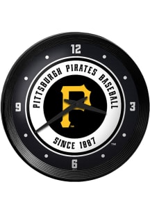 Pittsburgh Pirates Ribbed Frame Wall Clock