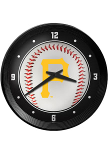 Pittsburgh Pirates Baseball Ribbed Frame Wall Clock