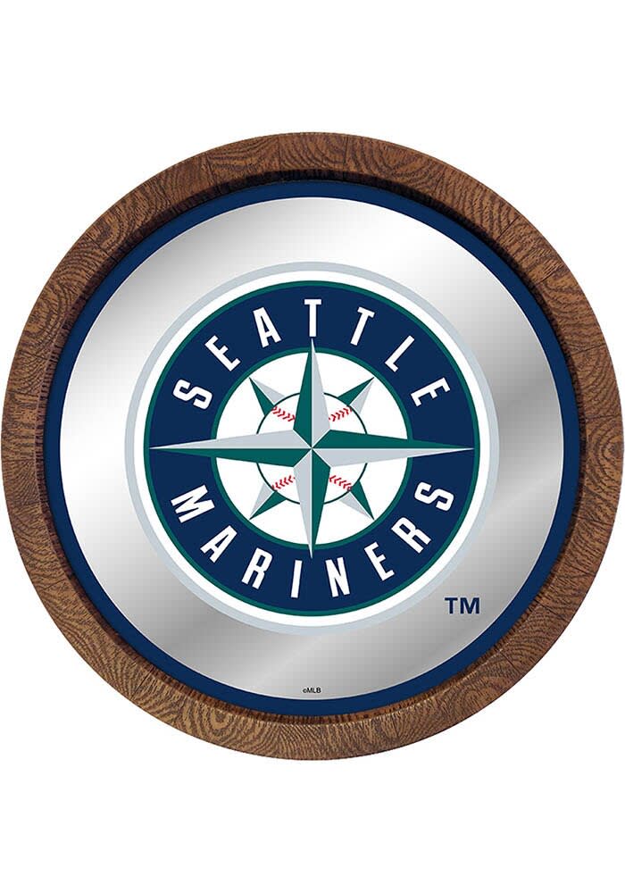 Seattle Mariners Round Wood Sign 14 Inch Barrel Top Decor main image 1