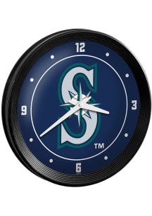Seattle Mariners Ribbed Frame Wall Clock