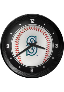 Seattle Mariners Baseball Ribbed Frame Wall Clock