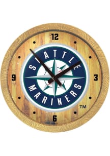 Seattle Mariners Faux Barrel Top Wall Clock