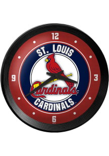 St Louis Cardinals Ribbed Frame Wall Clock