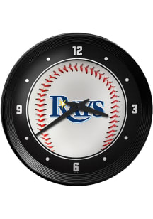 Tampa Bay Rays Baseball Ribbed Frame Wall Clock