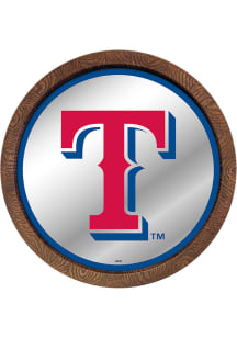 The Fan-Brand Texas Rangers Faux Barrel Top Mirrored Sign