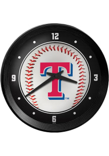 Texas Rangers Baseball Ribbed Frame Wall Clock