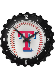 Texas Rangers Baseball Bottle Cap Wall Clock