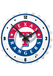 Texas Rangers Lighted Bottle Cap Wall Clock