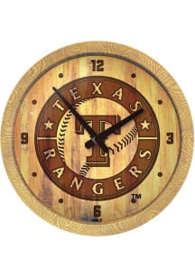 Texas Rangers Faux Barrel Top Wall Clock