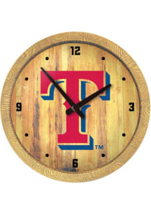 Texas Rangers Faux Barrel Top Wall Clock