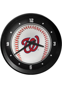 Washington Nationals Baseball Ribbed Frame Wall Clock