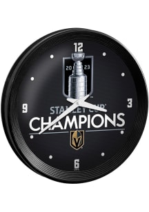Vegas Golden Knights 2023 Stanley Cup Champions Ribbed Frame Wall Clock