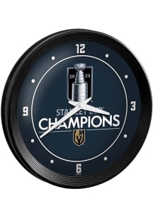 Vegas Golden Knights 2023 Stanley Cup Champions Ribbed Frame Wall Clock
