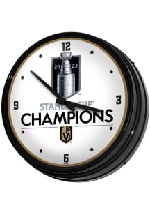 Vegas Golden Knights 2023 Stanley Cup Champions Retro Lighted Wall Clock