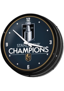 Vegas Golden Knights 2023 Stanley Cup Champions Retro Lighted Wall Clock