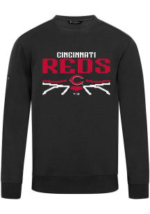 Levelwear Cincinnati Reds Mens Black Zane Arcade Long Sleeve Crew Sweatshirt