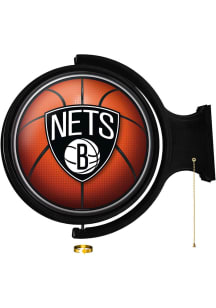 The Fan-Brand Brooklyn Nets Round Rotating Lighted Sign
