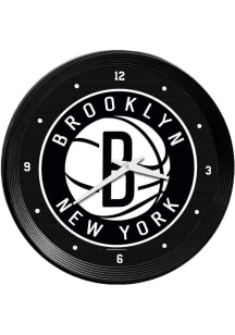 Brooklyn Nets Ribbed Frame Wall Clock