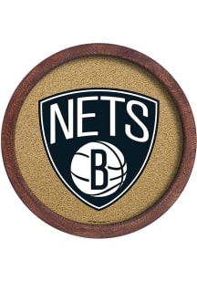 The Fan-Brand Brooklyn Nets Barrel Framed Cork Board Sign