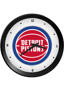 Detroit Pistons Ribbed Frame Wall Clock