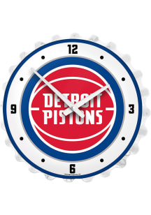 Detroit Pistons Lighted Bottle Cap Wall Clock