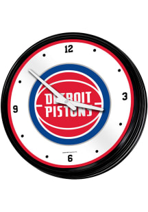 Detroit Pistons Retro Lighted Wall Clock