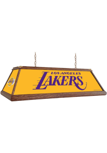 Los Angeles Lakers Premium Wood Frame Gold Billiard Lamp