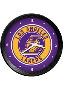 Los Angeles Lakers Ribbed Frame Wall Clock