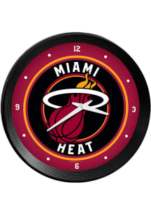 Miami Heat Ribbed Frame Wall Clock