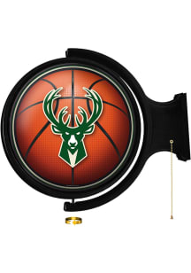 The Fan-Brand Milwaukee Bucks Round Rotating Lighted Sign