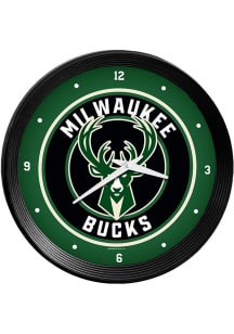 Milwaukee Bucks Ribbed Frame Wall Clock