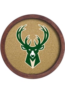 The Fan-Brand Milwaukee Bucks Barrel Framed Cork Board Sign