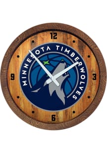 Minnesota Timberwolves Faux Barrel Top Wall Clock
