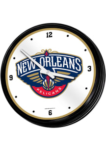 New Orleans Pelicans Retro Lighted Wall Clock