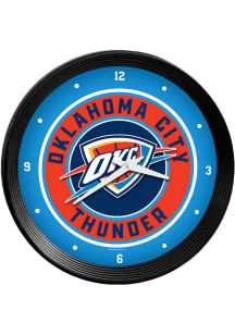 Oklahoma City Thunder Ribbed Frame Wall Clock